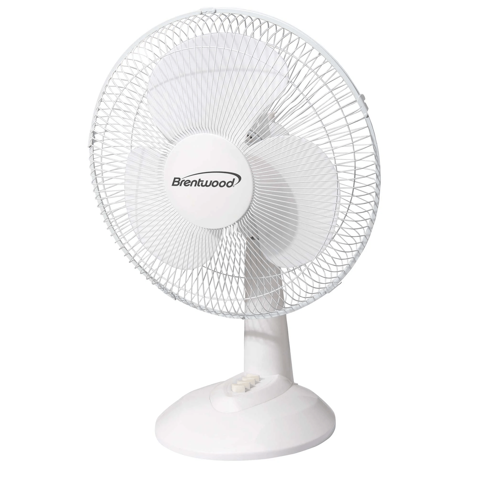 Brentwood Kool Zone F-16DW 3-speed 16” Oscillating Desk Fan, White
