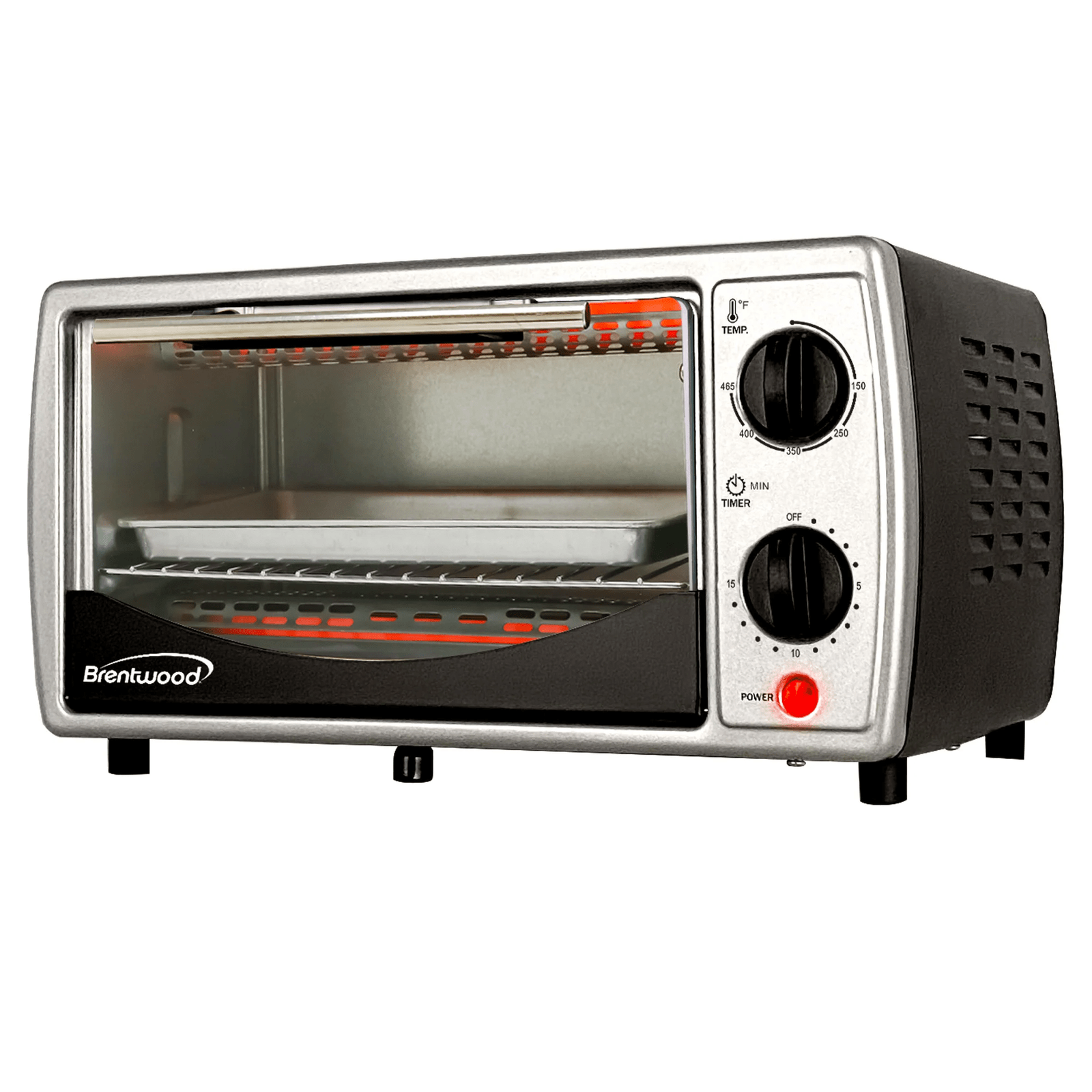 Brentwood TS-345B Stainless Steel 4 Slice Toaster Oven, Black