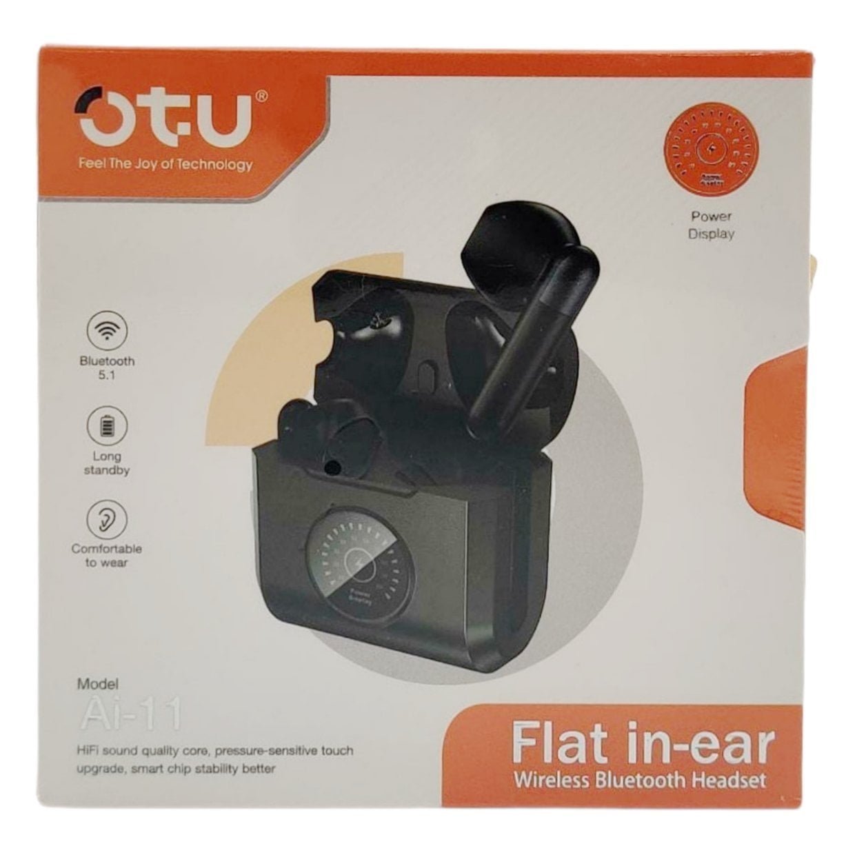 OTU Flat in Ear Wireless Bluetooth Headset, Model AI-11