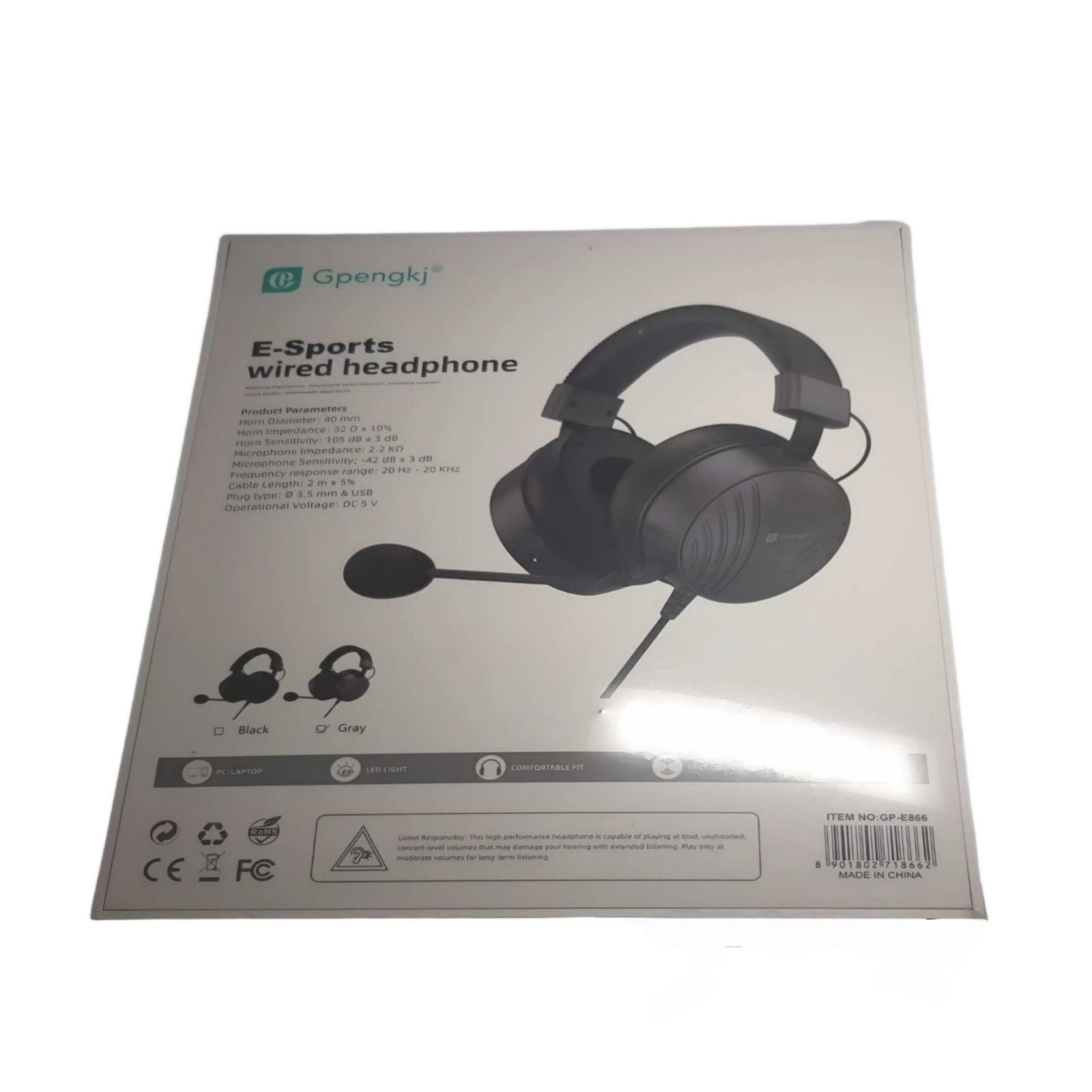 Gpengkj E-Sport Wired Headphone with Mic for Gaming GP-E866