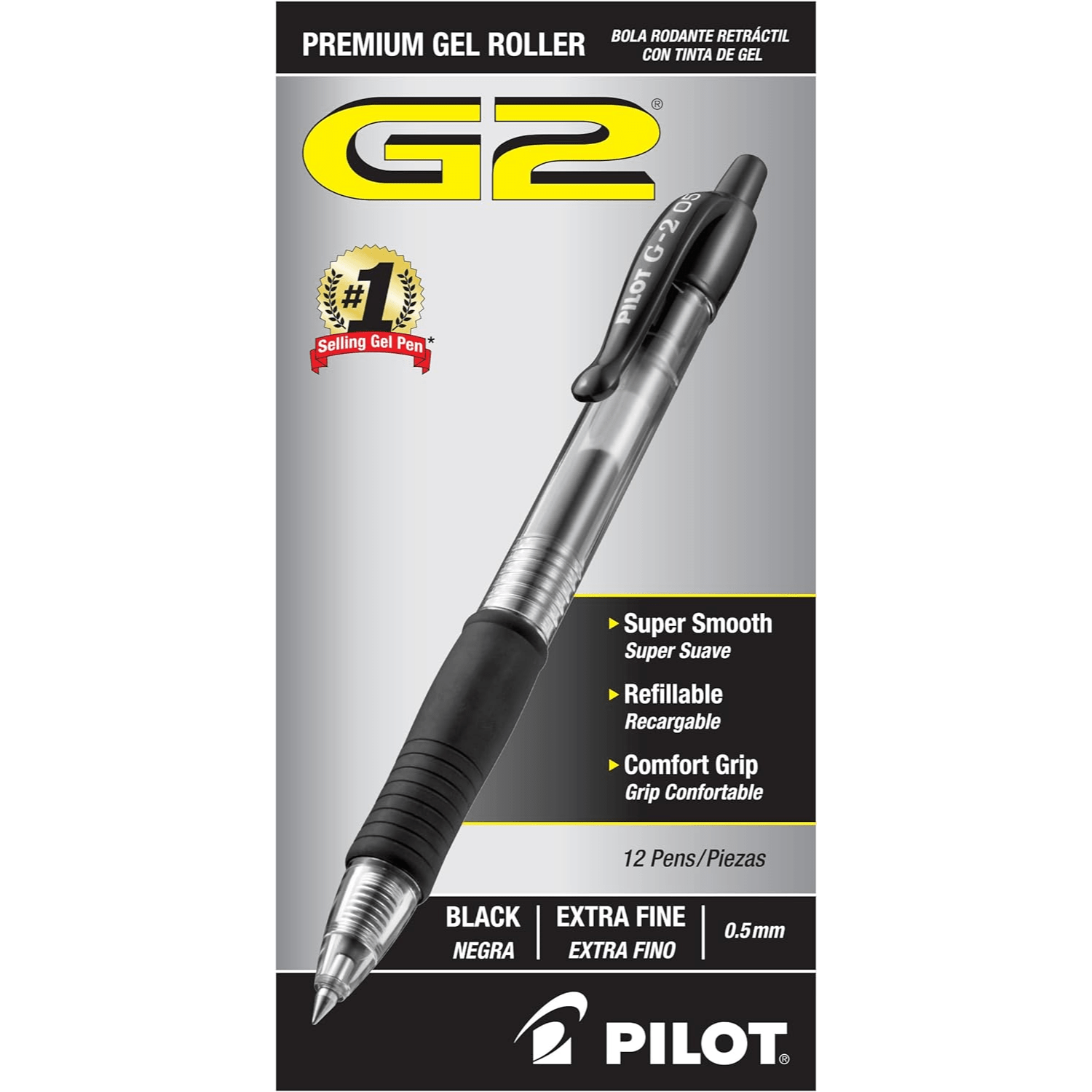 Pilot, G2 Premium Gel Roller Pens, Extra Fine Point 0.5 mm