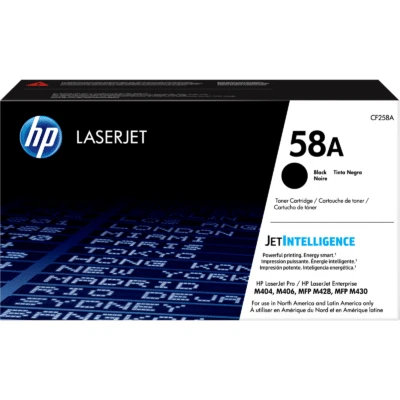 HP 58A black toner cartridge CF258A available in Guyana