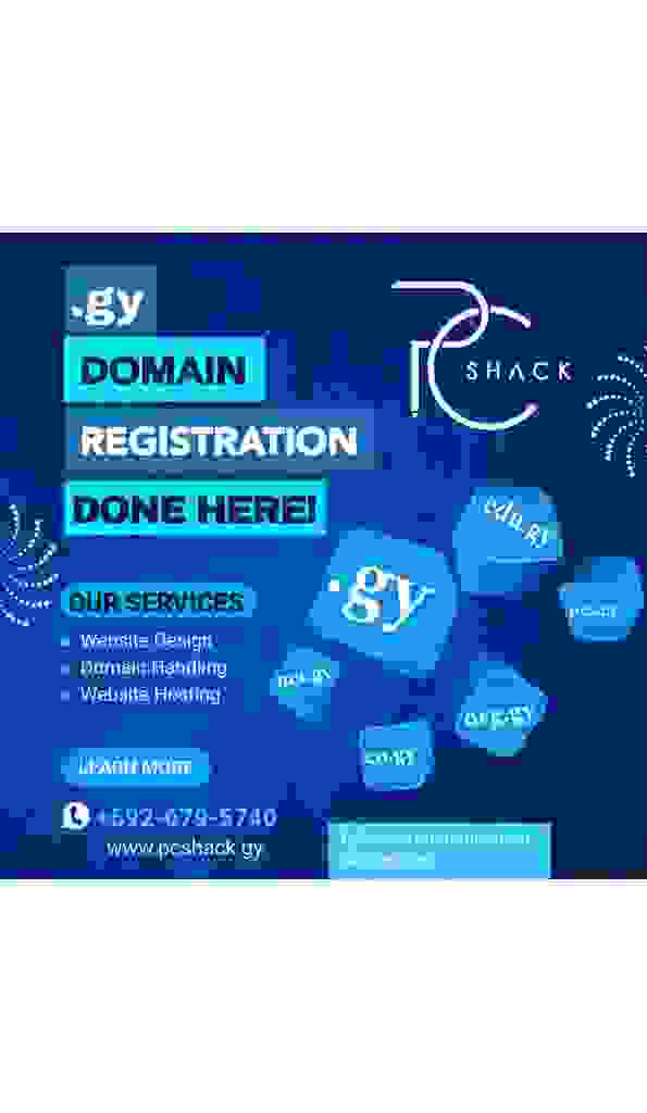Register a .gy domain with PC Shack Guyana