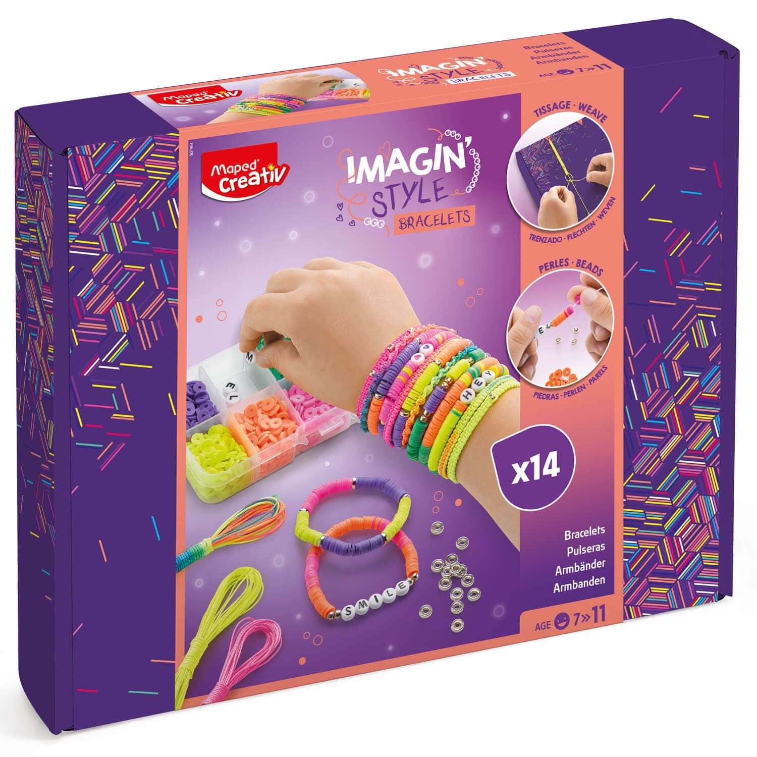 Maped_Creativ_Bizuteria_i_moda_Creativ_bransoletki_neonowe_-_zestaw_14_szt._907404_1.jpg Maped Creativ Imagin'Style Bracelets - Neon - Image 1