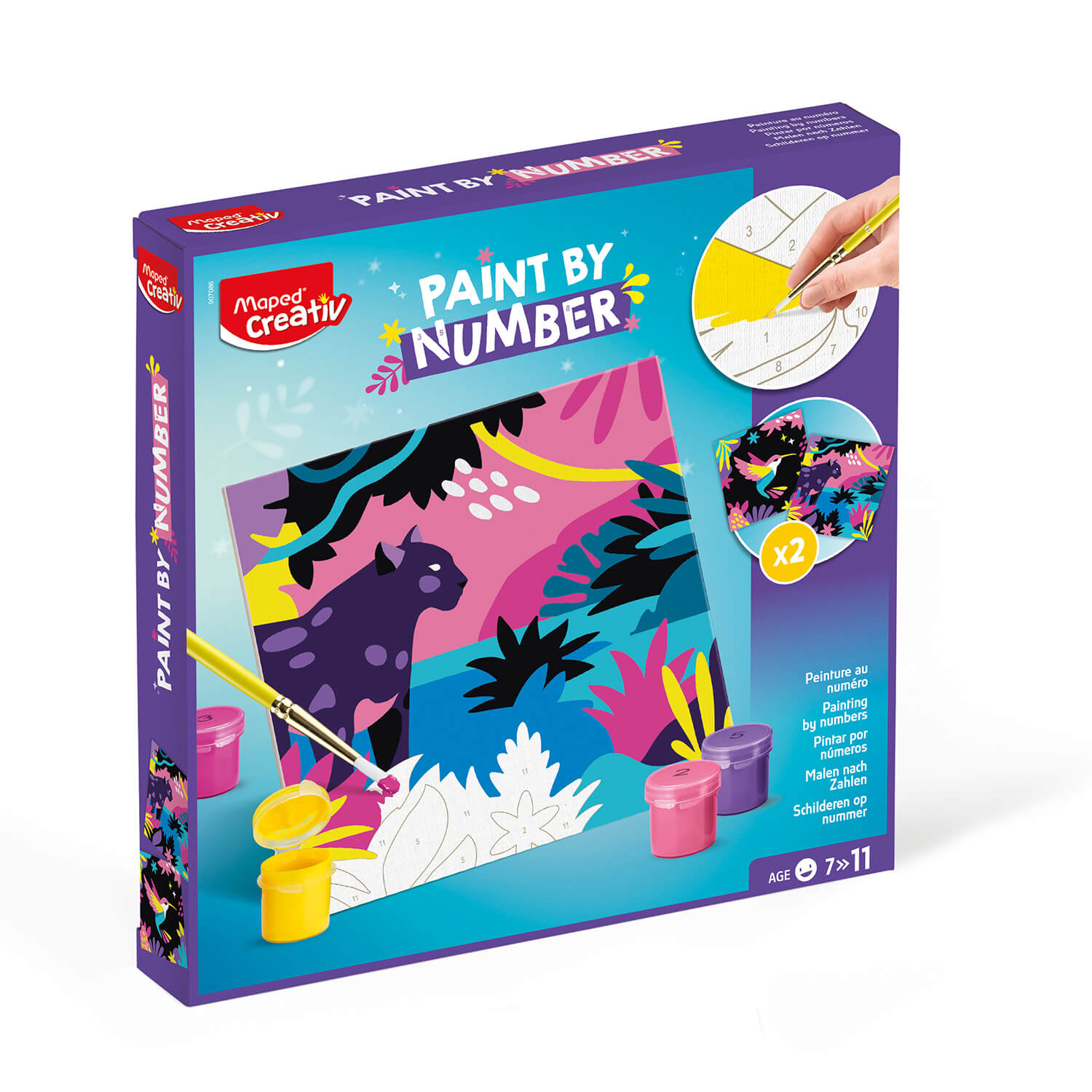 Maped Creativ Paint by Number - Leopard and Bird - Image 1