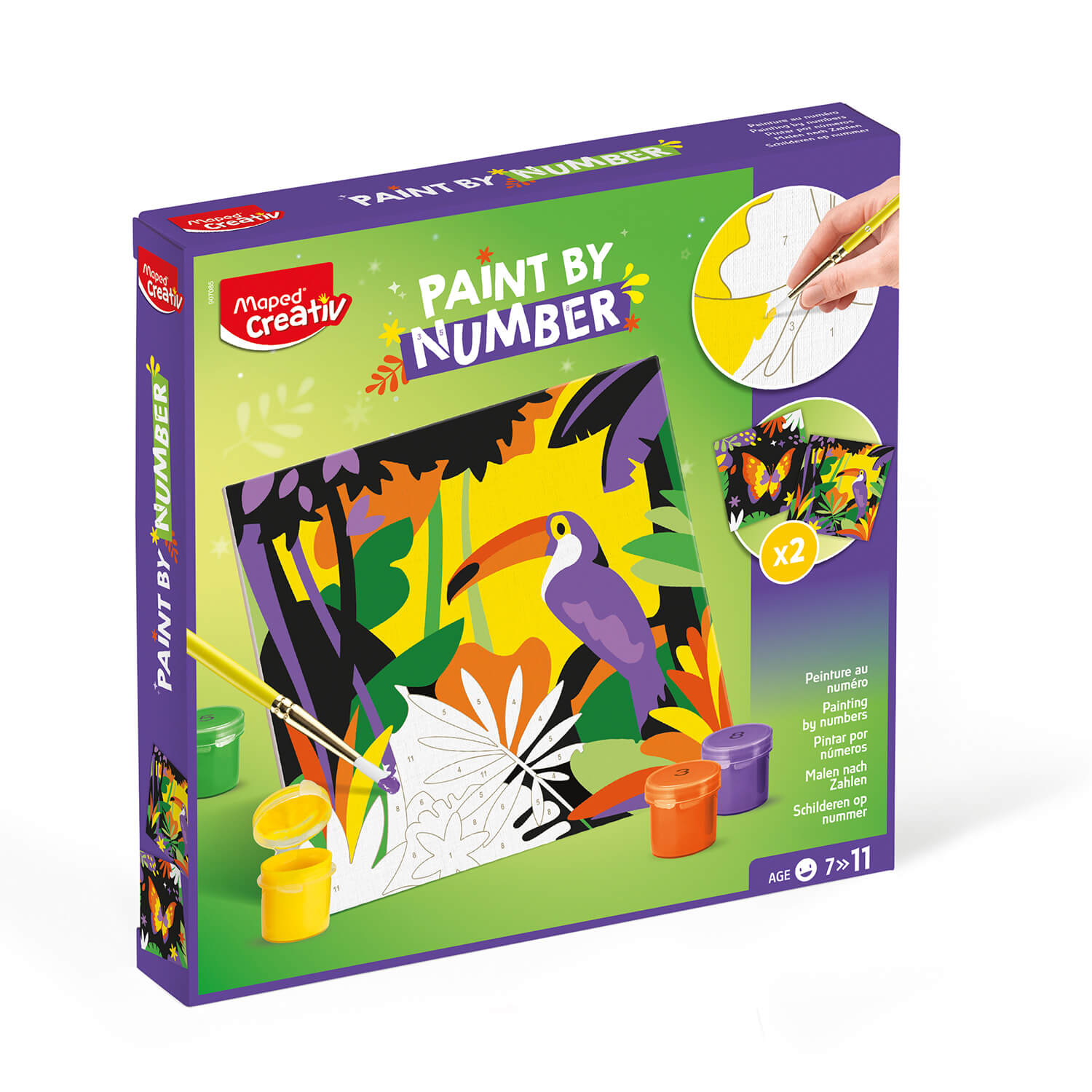 Maped_Creativ_Rysowanie_i_malowanie_Creativ_malowanie_po_numerach_papuga_i_motyl_907085_1.jpg Maped Creativ Paint by Number - Toucan and Butterfly - Image 1