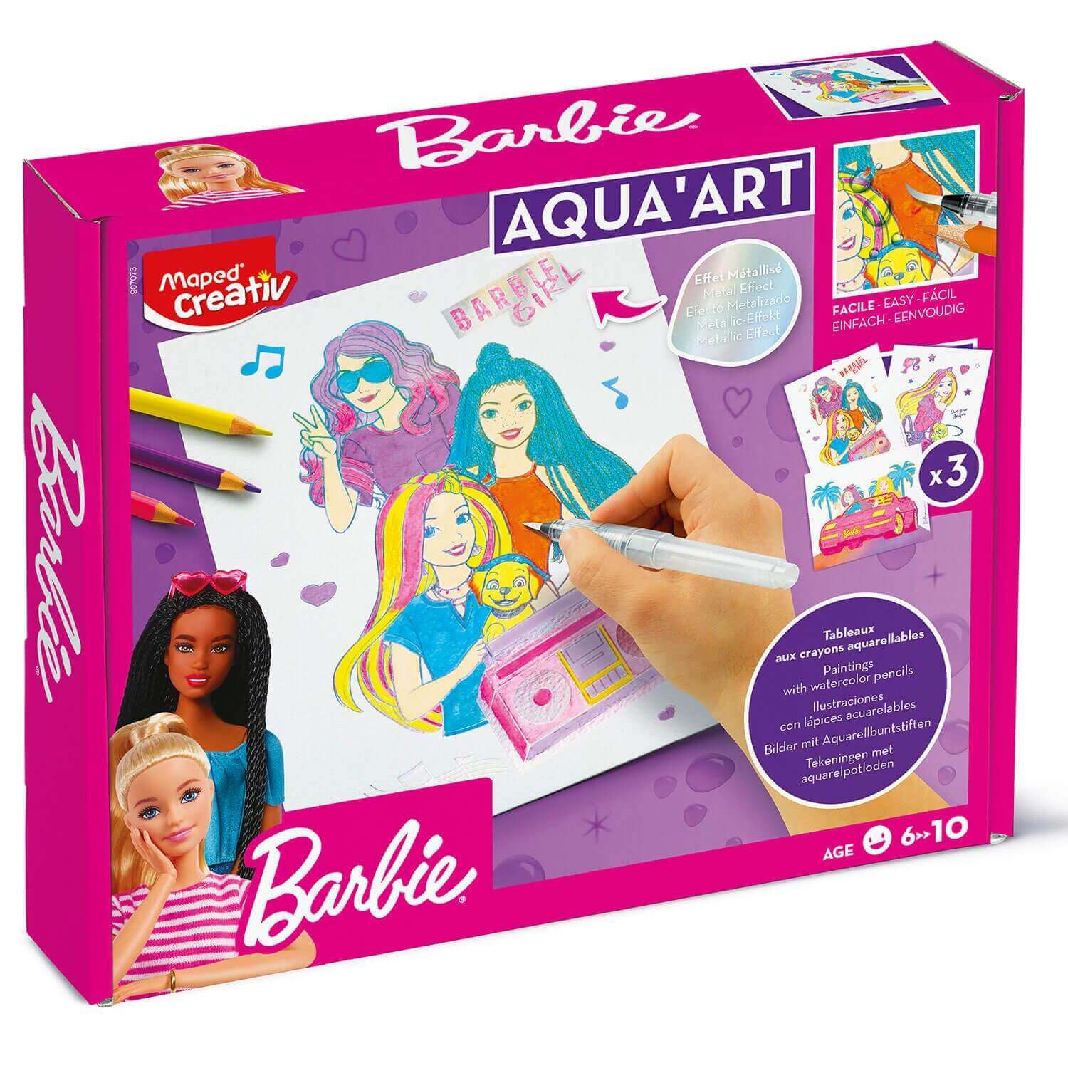 Maped_Creativ_Zestawy_kreatywne_Creativ_Aqua_Art_-_obrazy_akwarelowe_motyw_Barbie_907073_1.jpg Maped Creativ Barbie Aqua'Art - Image 1