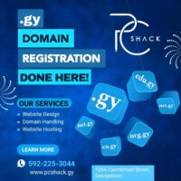 PC Shack .gy domain registration, website design and hosting